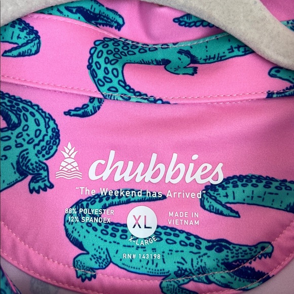 Chubbies Pink and Blue Alligator Polo Shirt - Picture 2 of 6
